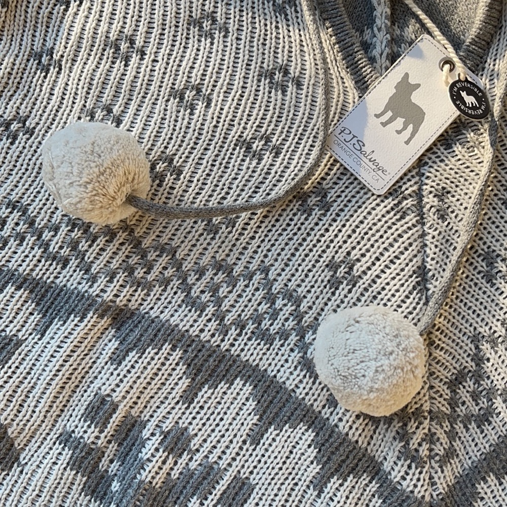 🔆PJ SALVAGE🔆 NATURAL PONCHO SWEATER REVERSIBLE - Picture 14 of 16